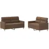 vidaXL Ensemble de canapés 2 pcs avec coussins marron tissu