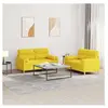 vidaXL Ensemble de canapés 2 pcs avec coussins jaune clair tissu