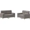 vidaXL Ensemble de canapés 2 pcs avec coussins taupe tissu