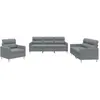 vidaXL Ensemble de canapés 3 pcs avec coussins Gris clair Tissu
