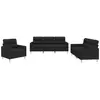 vidaXL Ensemble de canapés 3 pcs avec coussins Noir Tissu
