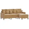 vidaXL Canapé à 3 places avec repose-pieds Marron 180 cm Velours