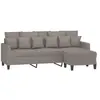 vidaXL Canapé à 3 places avec repose-pieds Taupe 180 cm Tissu
