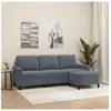 vidaXL Canapé à 3 places avec repose-pieds Gris foncé 180 cm Velours