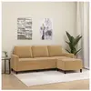 vidaXL Canapé à 3 places avec repose-pieds Marron 180 cm Velours