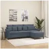 vidaXL Canapé à 3 places avec repose-pieds Gris foncé 180 cm Velours
