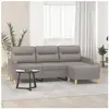 vidaXL Canapé à 3 places avec repose-pieds Taupe 180 cm Tissu