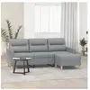 vidaXL Canapé à 3 places avec repose-pieds Gris clair 180 cm Tissu