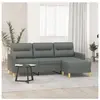 vidaXL Canapé à 3 places avec repose-pieds Gris foncé 180 cm Tissu