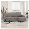 vidaXL Canapé à 3 places avec repose-pieds Taupe 180 cm Tissu