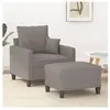vidaXL Fauteuil avec repose-pied Taupe 60 cm Tissu