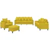 vidaXL Ensemble de canapés 4 pcs avec coussins Jaune Velours