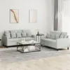 vidaXL Ensemble de canapés 2 pcs avec coussins Gris clair Velours