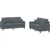 vidaXL Ensemble de canapés 2 pcs avec coussins Gris foncé Velours