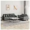 vidaXL Ensemble de canapés 2 pcs avec coussins Gris foncé Tissu