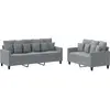 vidaXL Ensemble de canapés 2 pcs avec coussins Gris clair Tissu