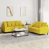 vidaXL Ensemble de canapés 2 pcs avec coussins Jaune Velours