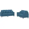 vidaXL Ensemble de canapés 2 pcs avec coussins Bleu Velours