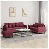 vidaXL Ensemble de canapés 3 pcs avec coussins Rouge bordeaux Tissu