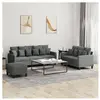 vidaXL Ensemble de canapés 3 pcs avec coussins Gris foncé Tissu
