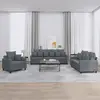 vidaXL Ensemble de canapés 3 pcs avec coussins Gris foncé Velours