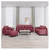 vidaXL Ensemble de canapés 4 pcs avec coussins rouge bordeaux tissu