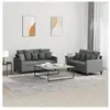 vidaXL Ensemble de canapés 2 pcs avec coussins Gris foncé Tissu