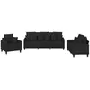 vidaXL Ensemble de canapés 4 pcs avec coussins noir tissu