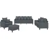 vidaXL Ensemble de canapés 4 pcs avec coussins Gris foncé Velours