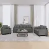 vidaXL Ensemble de canapés 3 pcs coussins gris foncé tissu