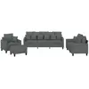vidaXL Ensemble de canapés 4 pcs coussins gris foncé tissu