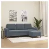 vidaXL Canapé à 3 places avec repose-pieds Gris foncé 180 cm Velours