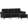 vidaXL Canapé à 3 places avec repose-pieds Noir 180 cm Velours 3201220