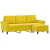 vidaXL Canapé à 3 places avec repose-pieds jaune 180 cm velours