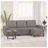 vidaXL Canapé à 3 places avec repose-pieds Taupe 180 cm Tissu