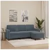 vidaXL Canapé à 3 places avec repose-pieds Gris foncé 180 cm Velours