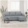 vidaXL Canapé à 3 places avec repose-pieds Gris clair 180 cm Tissu