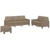 vidaXL Ensemble de canapés 3 pcs avec coussins Cappuccino Similicuir