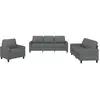 vidaXL Vidaxl Ensemble De Canapés 3 Pcs Avec Coussins Gris Foncé Tissu