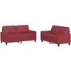 vidaXL Ensemble de canapés 3 pcs et coussins Rouge bordeaux Similicuir