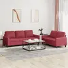 vidaXL Ensemble de canapés 2 pcs et coussins Rouge bordeaux Similicuir