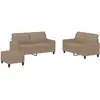 vidaXL Ensemble de canapés 3 pcs avec coussins Cappuccino Similicuir