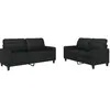 vidaXL Ensemble de canapés 2 pcs avec coussins Noir Similicuir