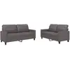 vidaXL Ensemble de canapés 2 pcs avec coussins Gris Similicuir
