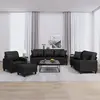 vidaXL Ensemble de canapés 4 pcs avec coussins noir similicuir 3201353