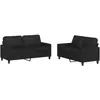 vidaXL Ensemble de canapés 2 pcs avec coussins Noir Similicuir