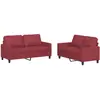 vidaXL Ensemble de canapés 2 pcs et coussins Rouge bordeaux Similicuir
