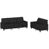 vidaXL Ensemble de canapés 2 pcs avec coussins Noir Similicuir