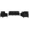 vidaXL Ensemble de canapés 3 pcs avec coussins noir similicuir 3201348