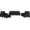 vidaXL Ensemble de canapés 4 pcs avec coussins Noir Similicuir 3201343